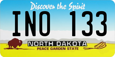 ND license plate INO133