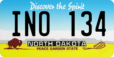 ND license plate INO134