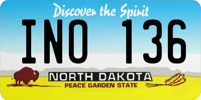 ND license plate INO136