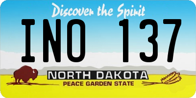 ND license plate INO137