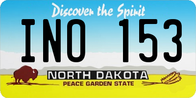 ND license plate INO153