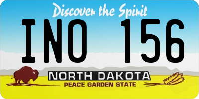 ND license plate INO156