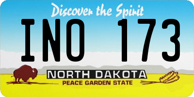 ND license plate INO173
