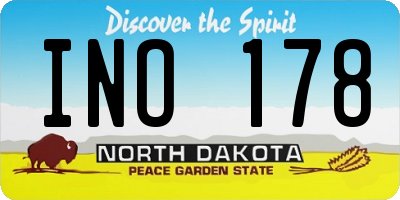ND license plate INO178