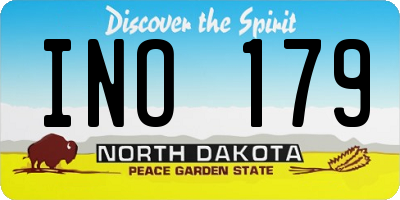ND license plate INO179