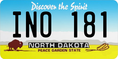 ND license plate INO181