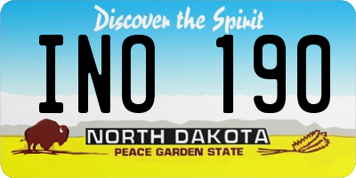 ND license plate INO190