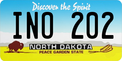 ND license plate INO202