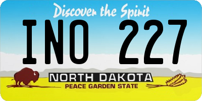 ND license plate INO227