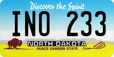 ND license plate INO233