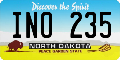 ND license plate INO235