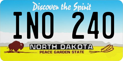 ND license plate INO240