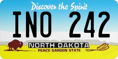 ND license plate INO242