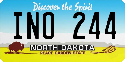 ND license plate INO244