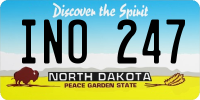 ND license plate INO247