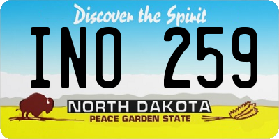 ND license plate INO259
