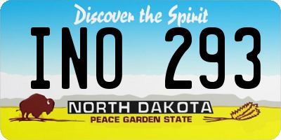 ND license plate INO293