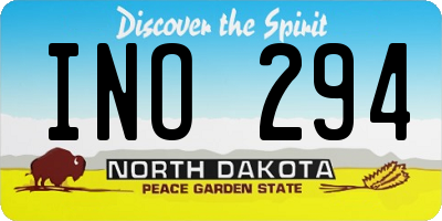 ND license plate INO294