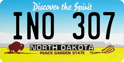 ND license plate INO307