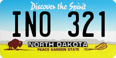 ND license plate INO321