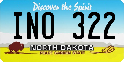 ND license plate INO322
