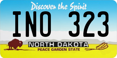 ND license plate INO323