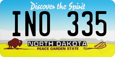 ND license plate INO335