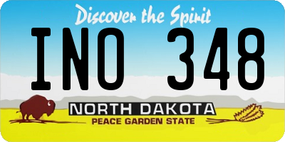 ND license plate INO348