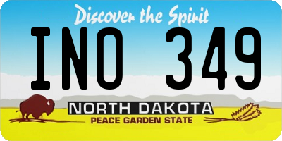 ND license plate INO349