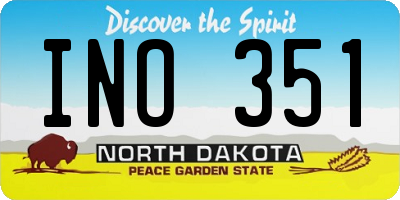 ND license plate INO351