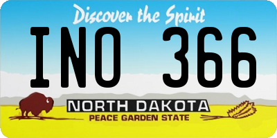 ND license plate INO366
