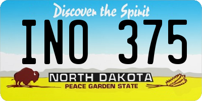 ND license plate INO375