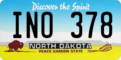 ND license plate INO378