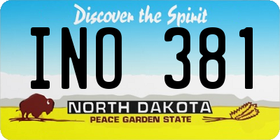 ND license plate INO381