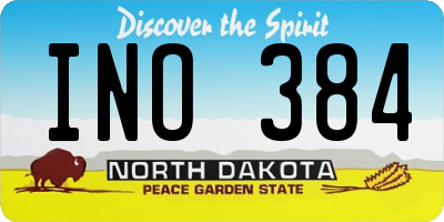 ND license plate INO384