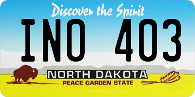 ND license plate INO403