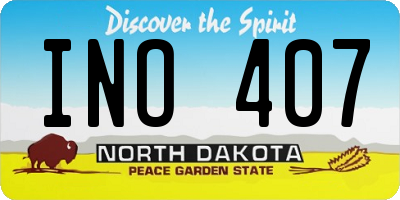 ND license plate INO407