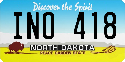 ND license plate INO418