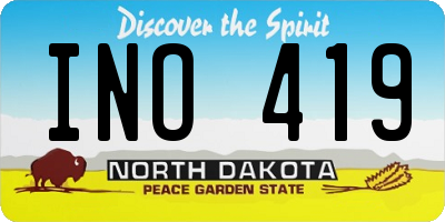 ND license plate INO419