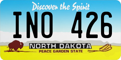 ND license plate INO426