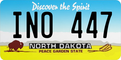 ND license plate INO447