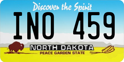 ND license plate INO459