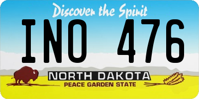 ND license plate INO476