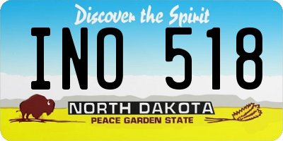 ND license plate INO518