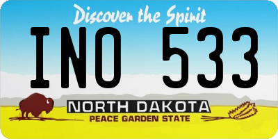 ND license plate INO533