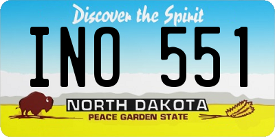 ND license plate INO551