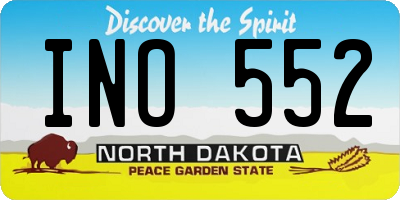 ND license plate INO552