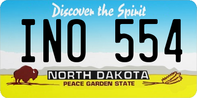 ND license plate INO554