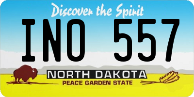 ND license plate INO557
