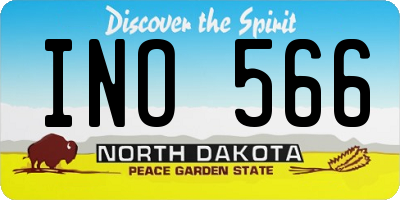 ND license plate INO566